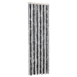 VidaXL Rideau anti-mouches 56x185 cm chenille gris et noir