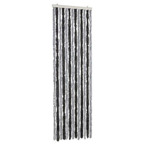 VidaXL Rideau anti-mouches 56x185 cm chenille gris et noir