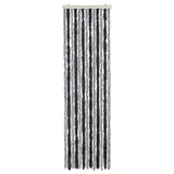 VidaXL Rideau anti-mouches 56x185 cm chenille gris et noir