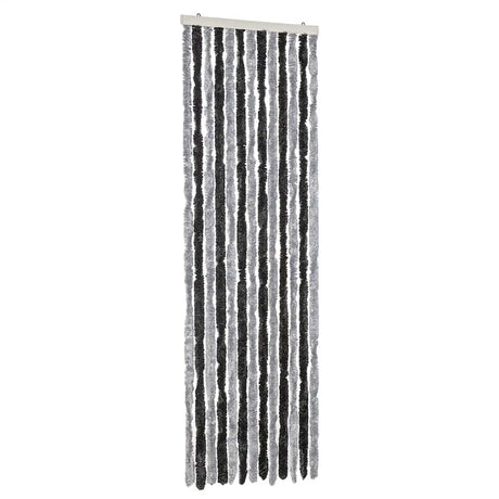 Vidaxx rideau anti-mouches 56x200 cm chenille gris et noir