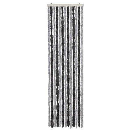 Vidaxx rideau anti-mouches 56x200 cm chenille gris et noir