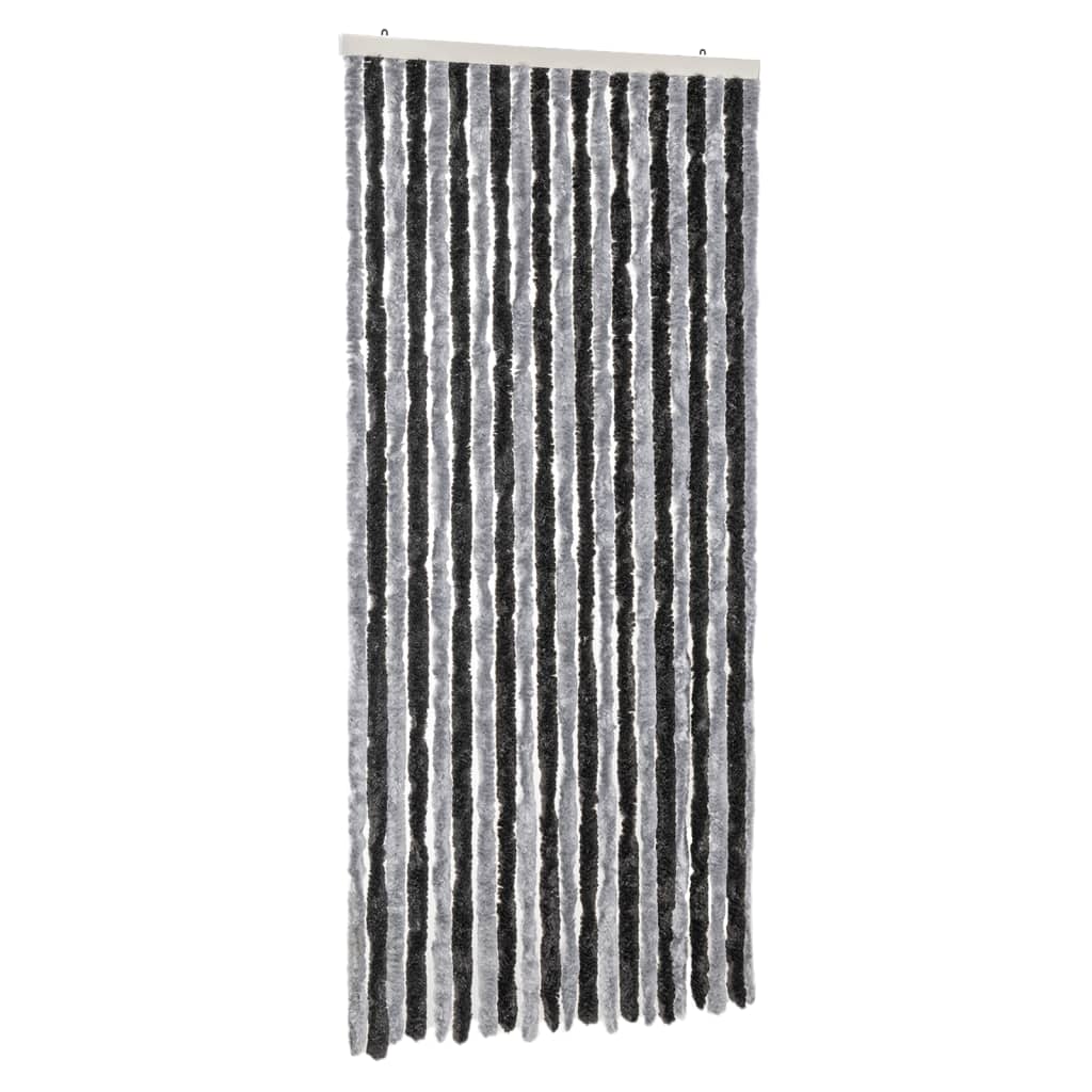 Vidaxx rideau anti-mouches 90x200 cm chenille gris et noir