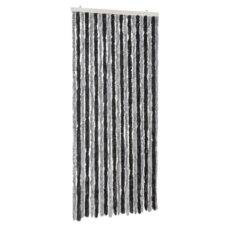 Vidaxx rideau anti-mouches 90x200 cm chenille gris et noir