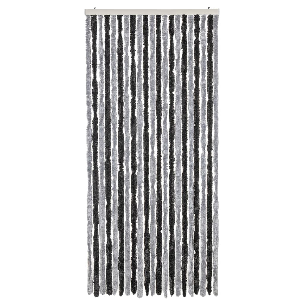 Vidaxx rideau anti-mouches 90x200 cm chenille gris et noir