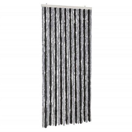 Vidaxx rideau anti-mouches 90x220 cm chenille gris et noir