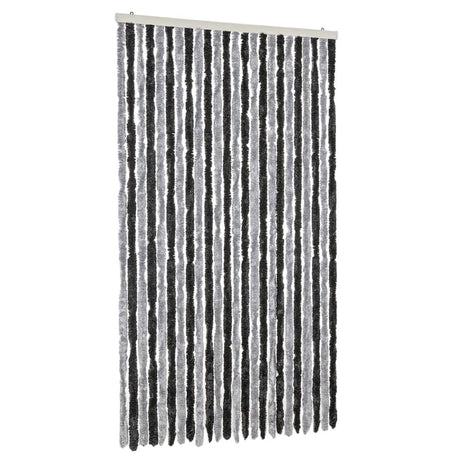 Vidaxx rideau anti-mouches 100x200 cm chenille gris et noir