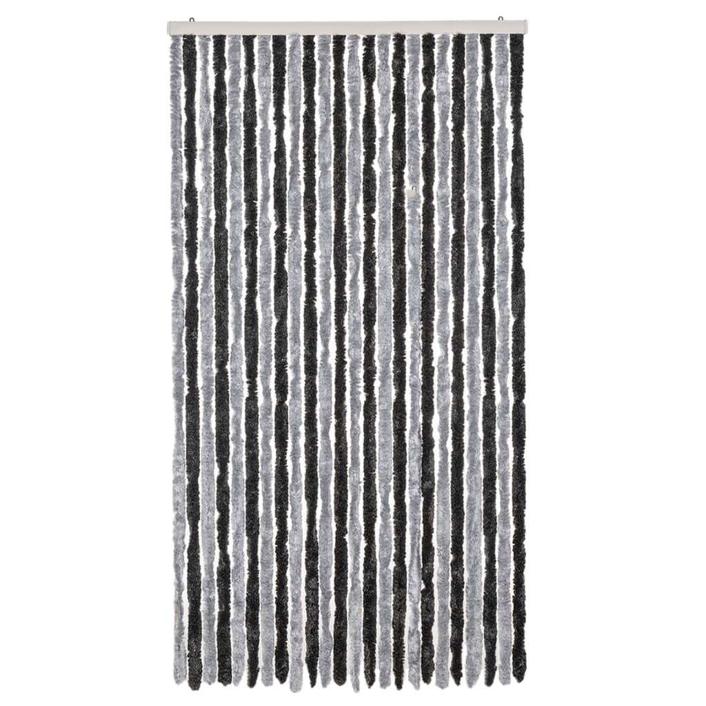 Vidaxl Fly curtain 100x200 cm Chenille Gray and Black