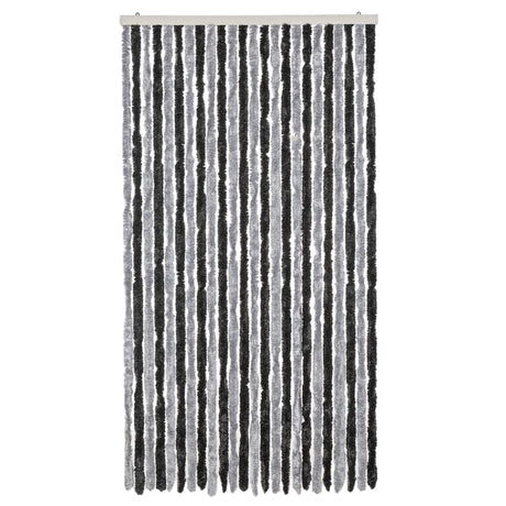 Vidaxx rideau anti-mouches 100x200 cm chenille gris et noir