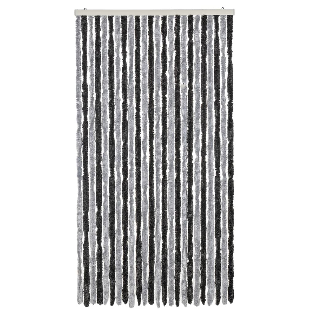 Vidaxx rideau anti-mouches 100x220 cm chenille gris et noir
