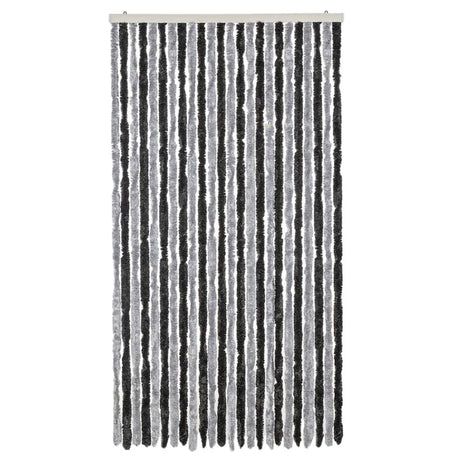 Vidaxx rideau anti-mouches 100x220 cm chenille gris et noir