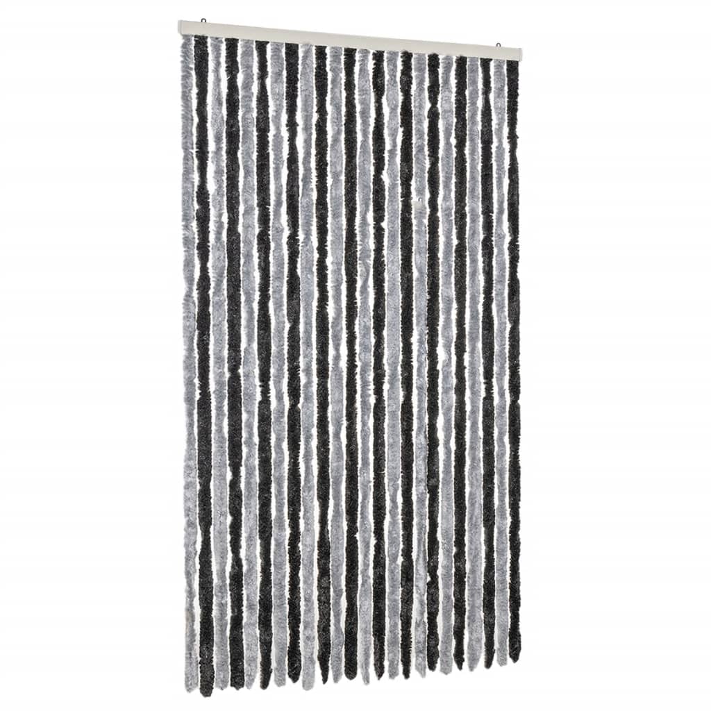 Vidaxx rideau anti-mouches 100x230 cm chenille gris et noir