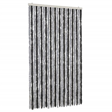 Vidaxx rideau anti-mouches 100x230 cm chenille gris et noir