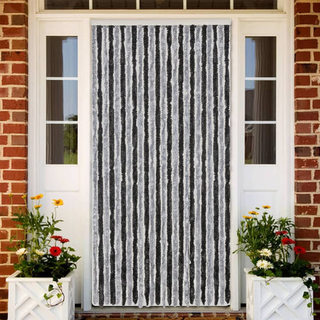 Vidaxx rideau anti-mouches 100x230 cm chenille gris et noir