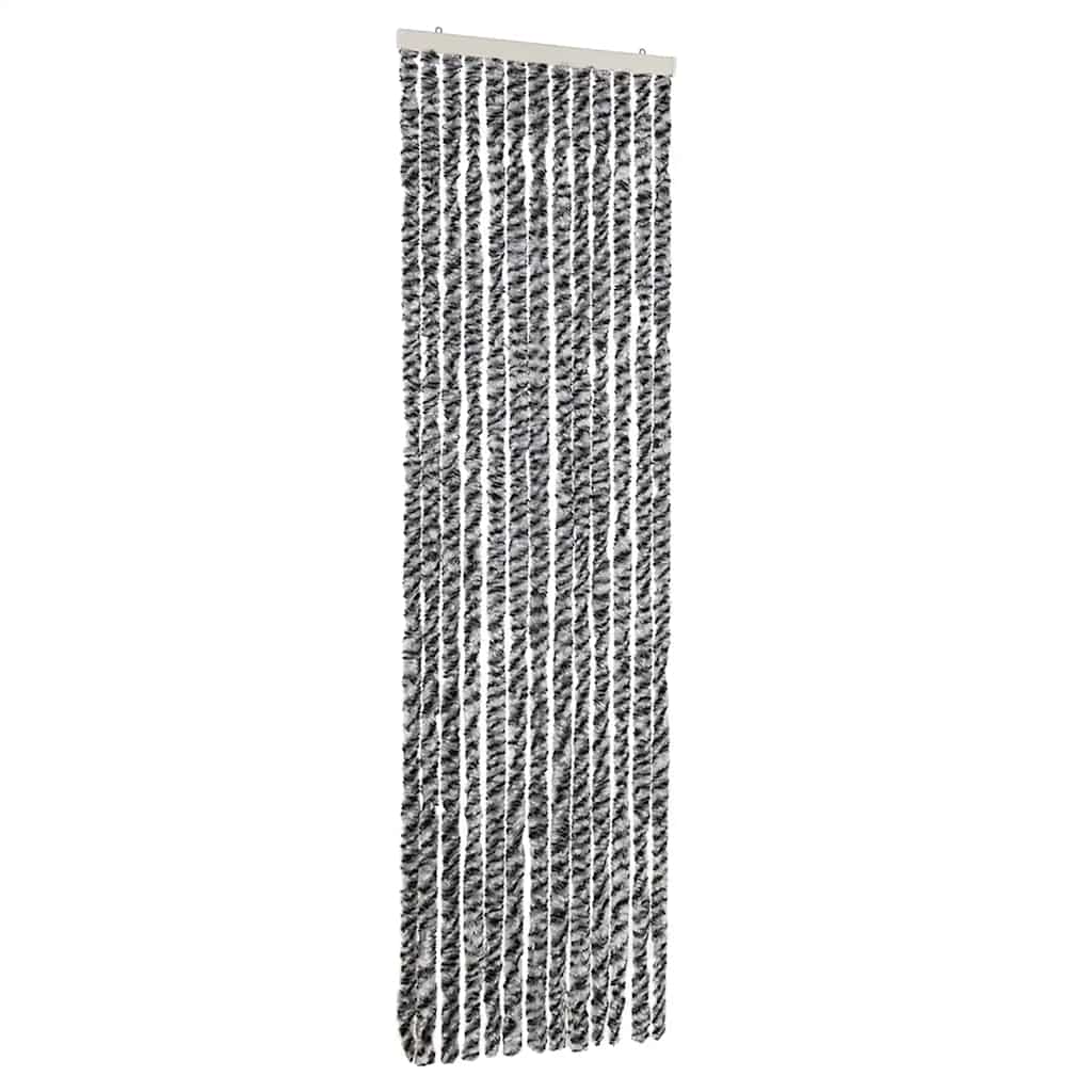 Vidaxx rideau anti-mouches 56x200 cm chenille gris et noir et blanc