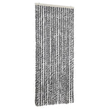 Vidaxl Fly curtain 56x200 cm Chenille gray and black and white