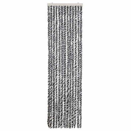 Vidaxx rideau anti-mouches 56x200 cm chenille gris et noir et blanc