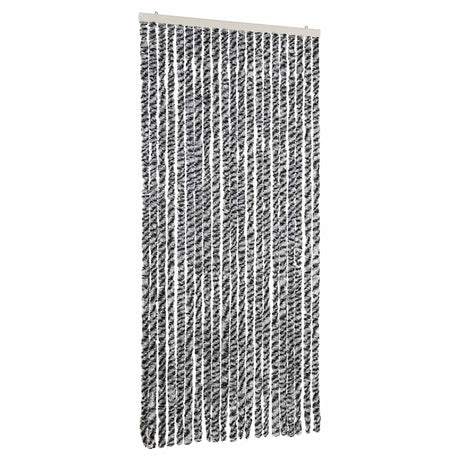 Vidaxx rideau anti-mouches 90x200 cm chenille gris et noir et blanc