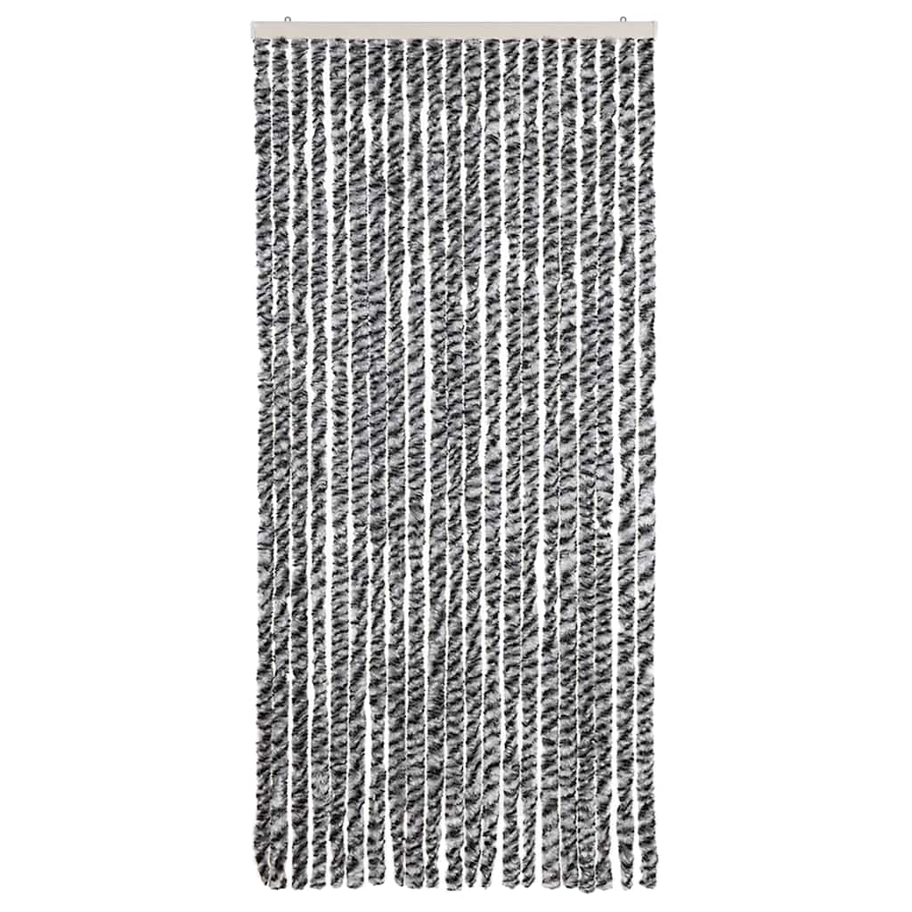 Vidaxx rideau anti-mouches 90x200 cm chenille gris et noir et blanc