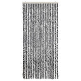 Cortina de mosca Vidaxl 90x200 cm chenille gris y blanco y negro