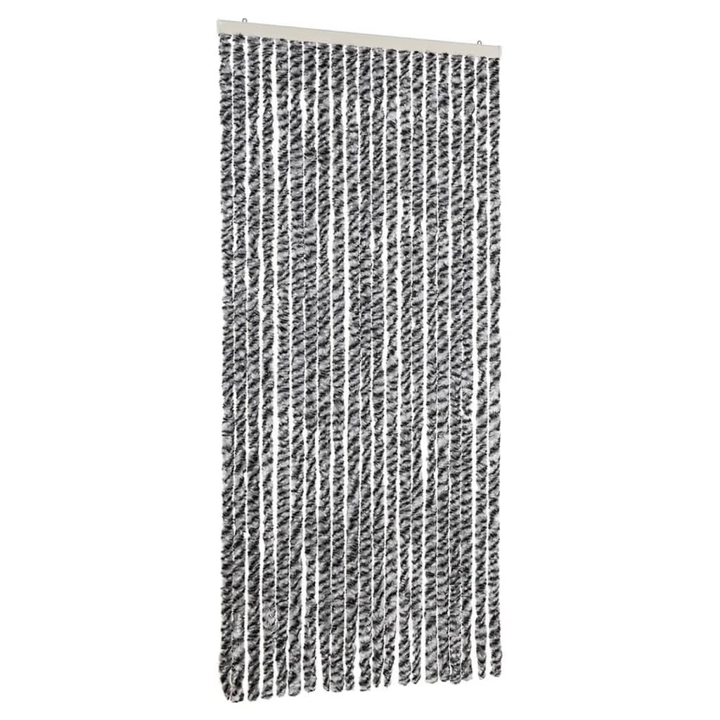 Vidaxx rideau anti-mouches 90x220 cm chenille gris et noir et blanc