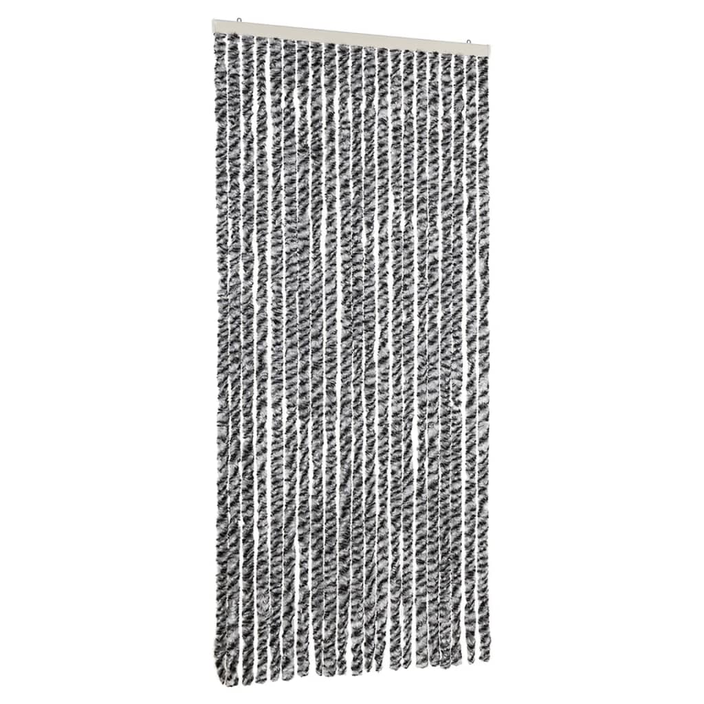 Vidaxl Fly curtain 90x220 cm Chenille Gray and Black and White