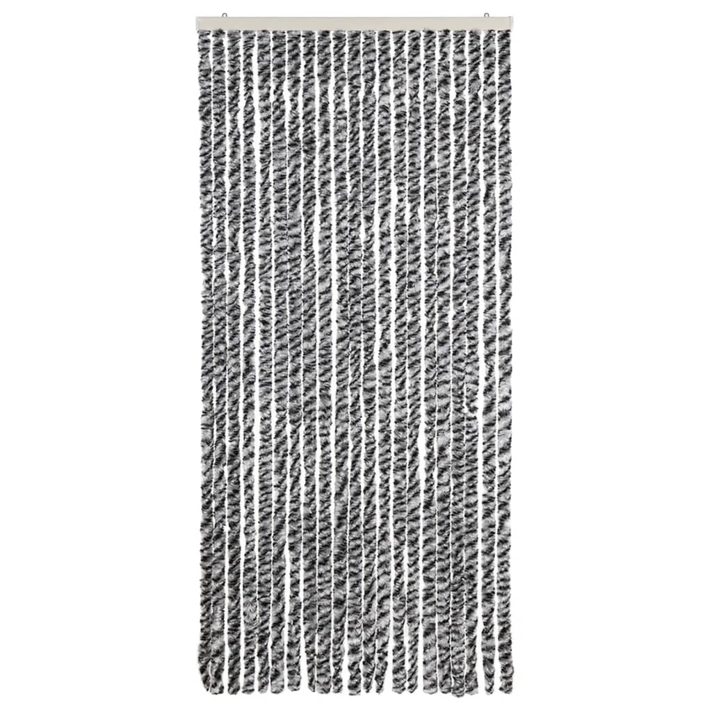Vidaxx rideau anti-mouches 90x220 cm chenille gris et noir et blanc