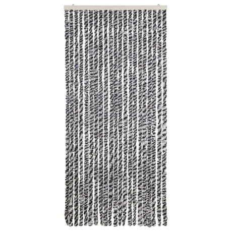 Vidaxx rideau anti-mouches 90x220 cm chenille gris et noir et blanc