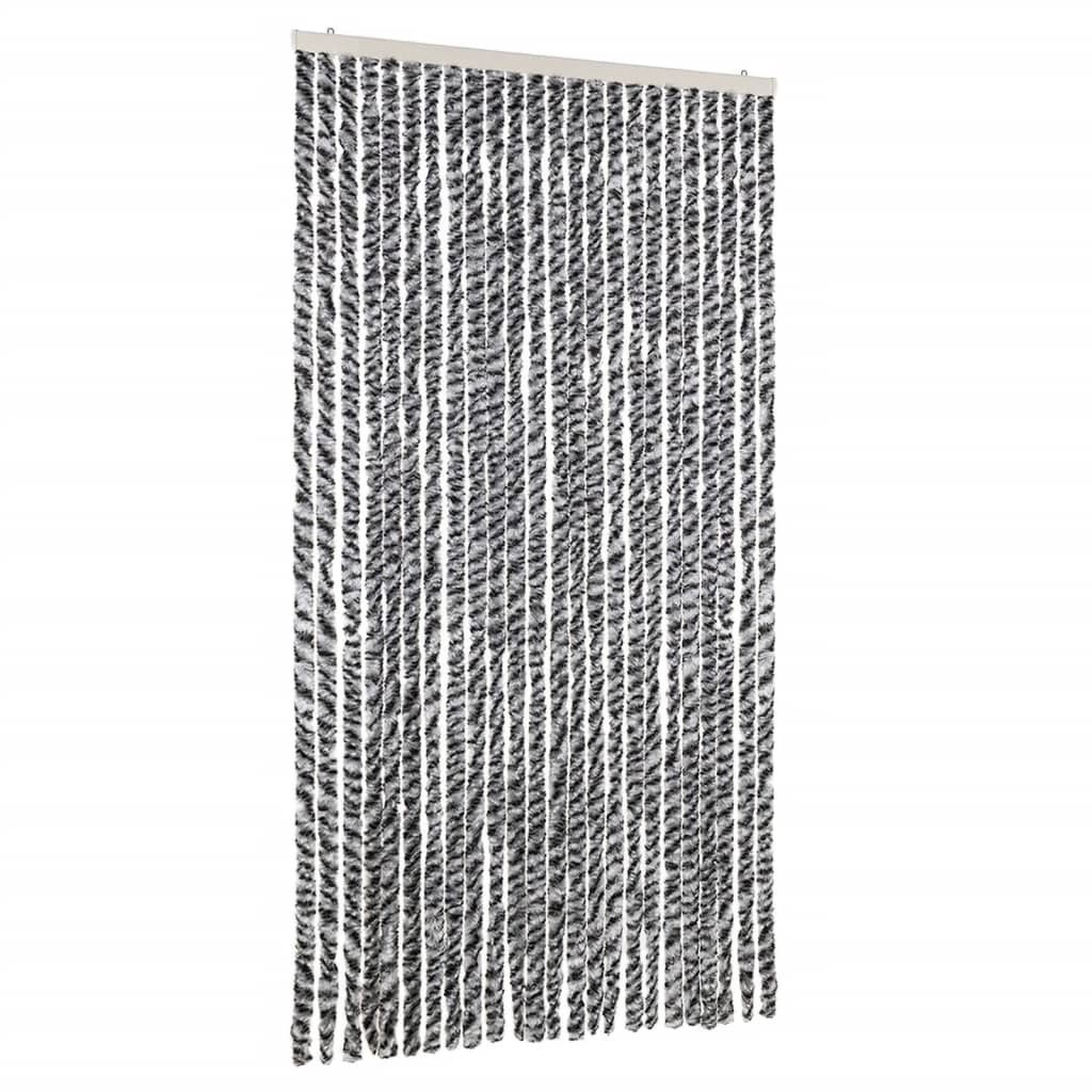 Vidaxl Fly curtain 100x200 cm Chenille Gray and Black and White