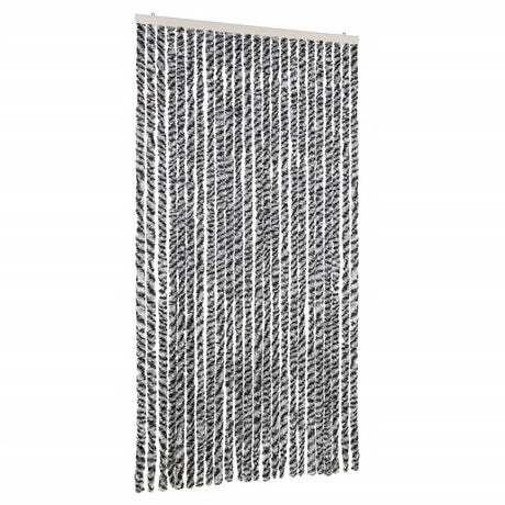 Vidaxx rideau anti-mouches 100x200 cm chenille gris et noir et blanc