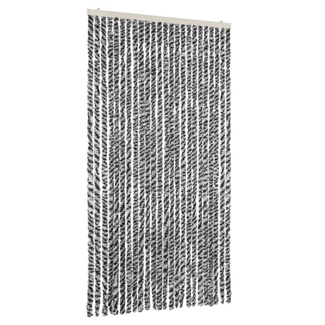 Vidaxx rideau anti-mouches 100x220 cm chenille gris et noir et blanc