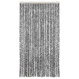 Vidaxl Fly Curtain 100x220 cm Chenille grigio e bianco e nero