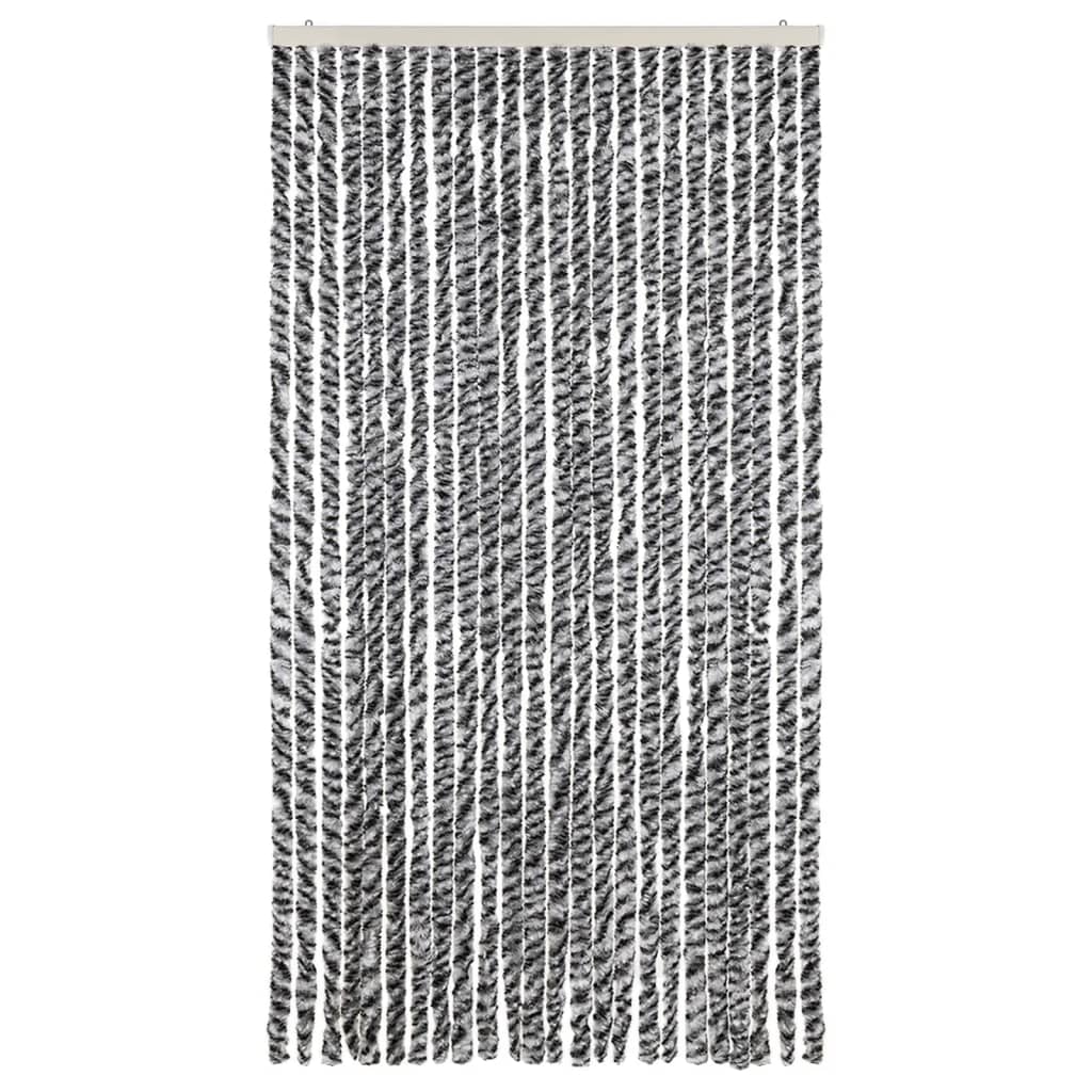 Vidaxx rideau anti-mouches 100x220 cm chenille gris et noir et blanc