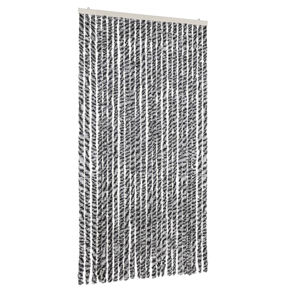Vidaxx rideau anti-mouches 100x230 cm chenille gris et noir et blanc