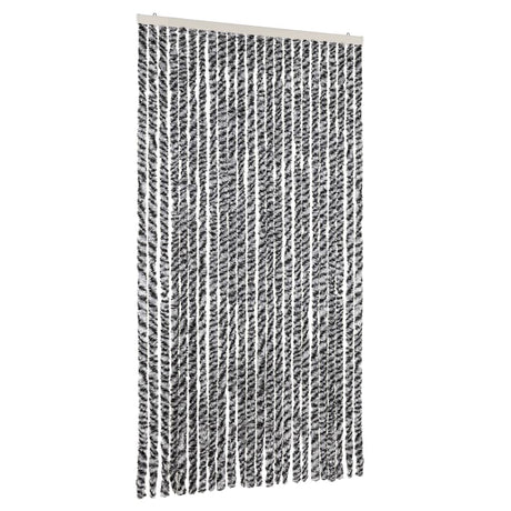 Vidaxx rideau anti-mouches 100x230 cm chenille gris et noir et blanc