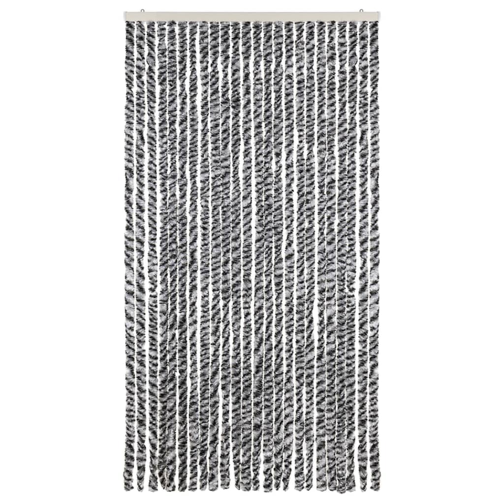 Vidaxx rideau anti-mouches 100x230 cm chenille gris et noir et blanc