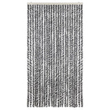 Vidaxl Fly Cundain 100x230 cm Chenille Grey and Black and White