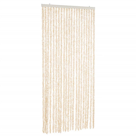 Vidaxx rideau anti-mouches 90x200 cm chenille beige et blanc