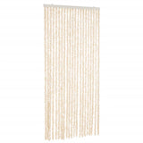 Cortina de mosca Vidaxl 90x200 cm chenille beige y blanco