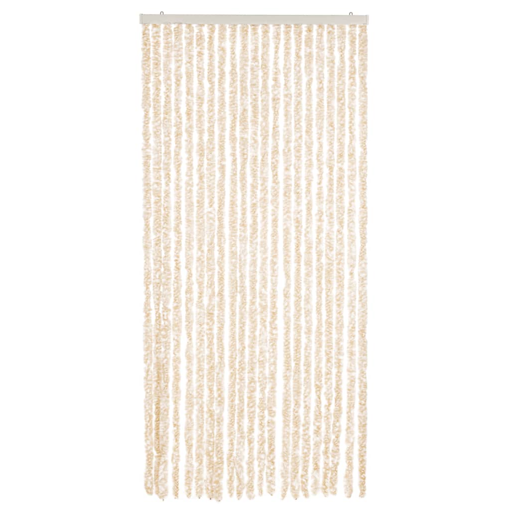 Vidaxl Fly Curtain 90x200 cm Chenille beige e White