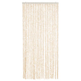 Vidaxl Fly Vorhang 90x200 cm Chenille Beige und Weiß