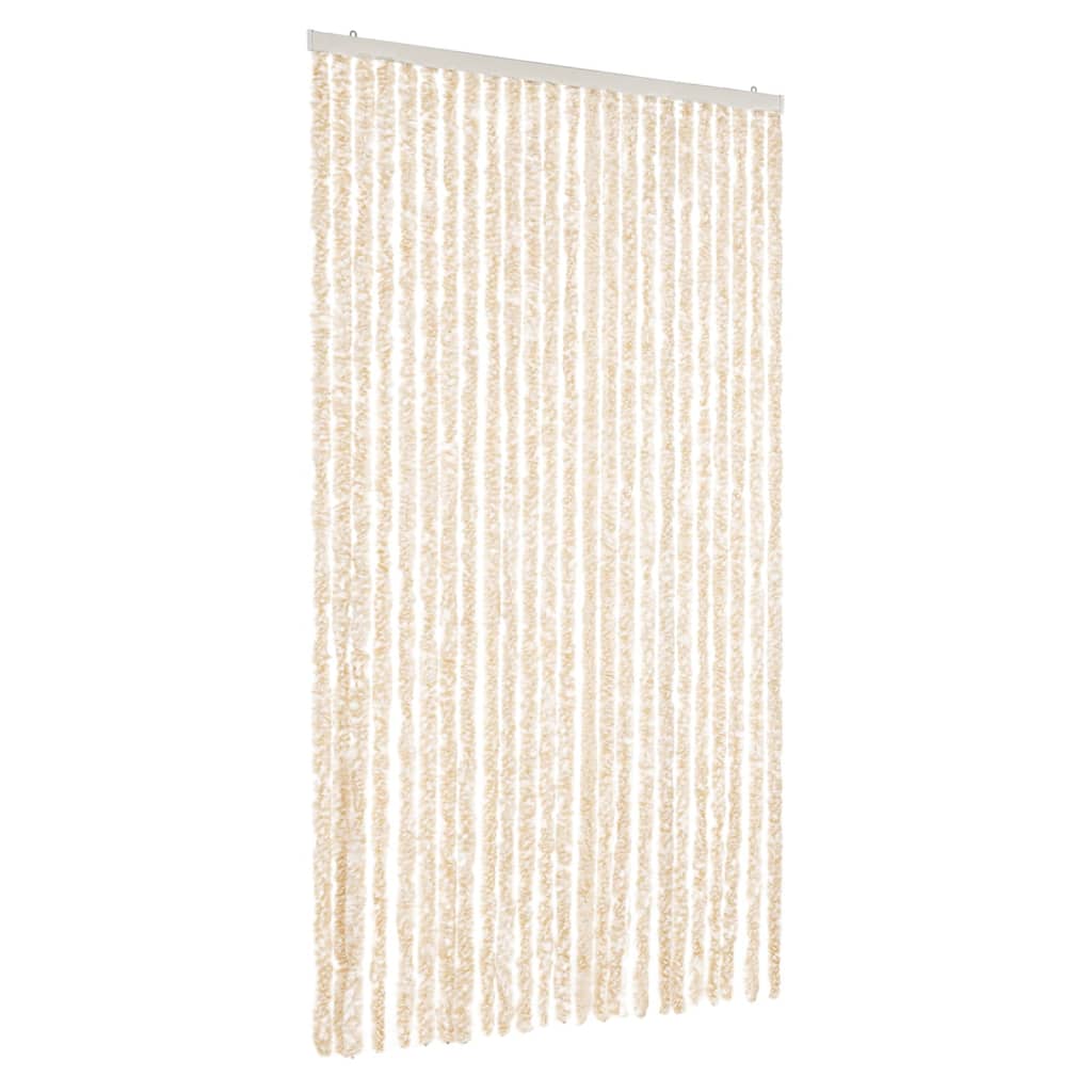 Vidaxx rideau anti-mouches 100x200 cm chenille beige et blanc