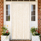 Vidaxl Fly Curtain 100x200 cm Chenille Beige and White