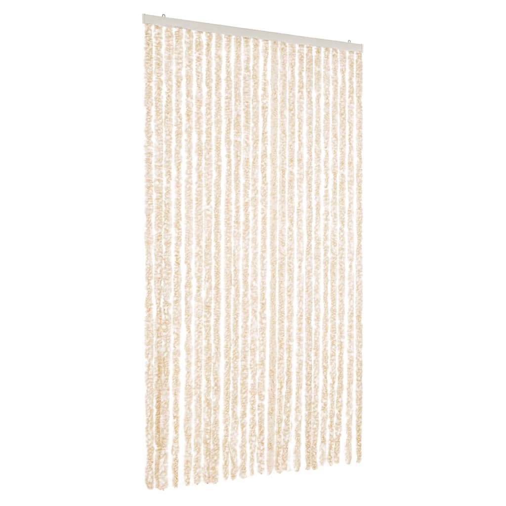 Vidaxx rideau anti-mouches 100x220 cm chenille beige et blanc