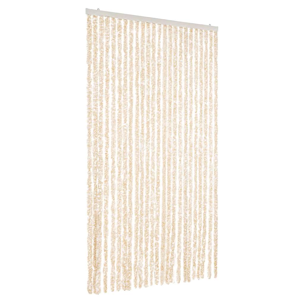Vidaxx rideau anti-mouches 100x230 cm chenille beige et blanc