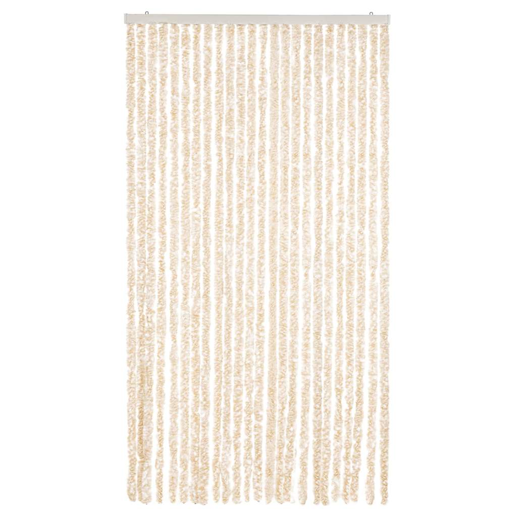 Vidaxx rideau anti-mouches 100x230 cm chenille beige et blanc