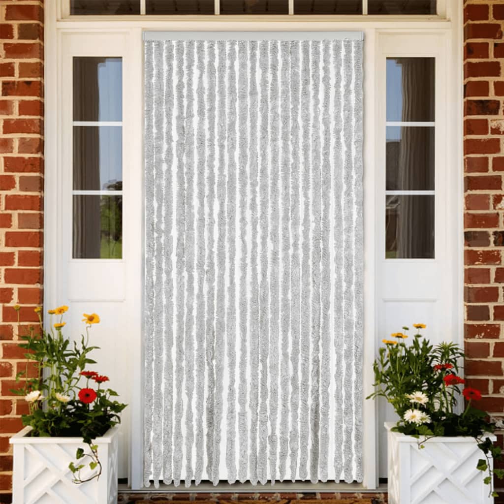 Vidaxx rideau anti-mouches 90x200 cm chenille gris