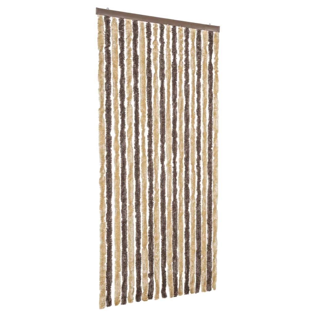 Vidaxx rideau anti-mouches 56x185 cm chenille marron foncé et beige
