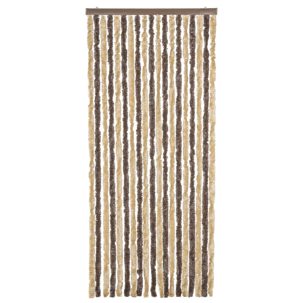 Vidaxx rideau anti-mouches 56x185 cm chenille marron foncé et beige
