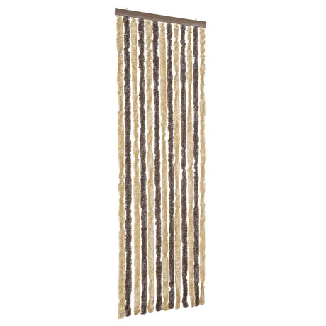 Vidaxx rideau anti-mouches 56x200 cm chenille marron foncé et beige