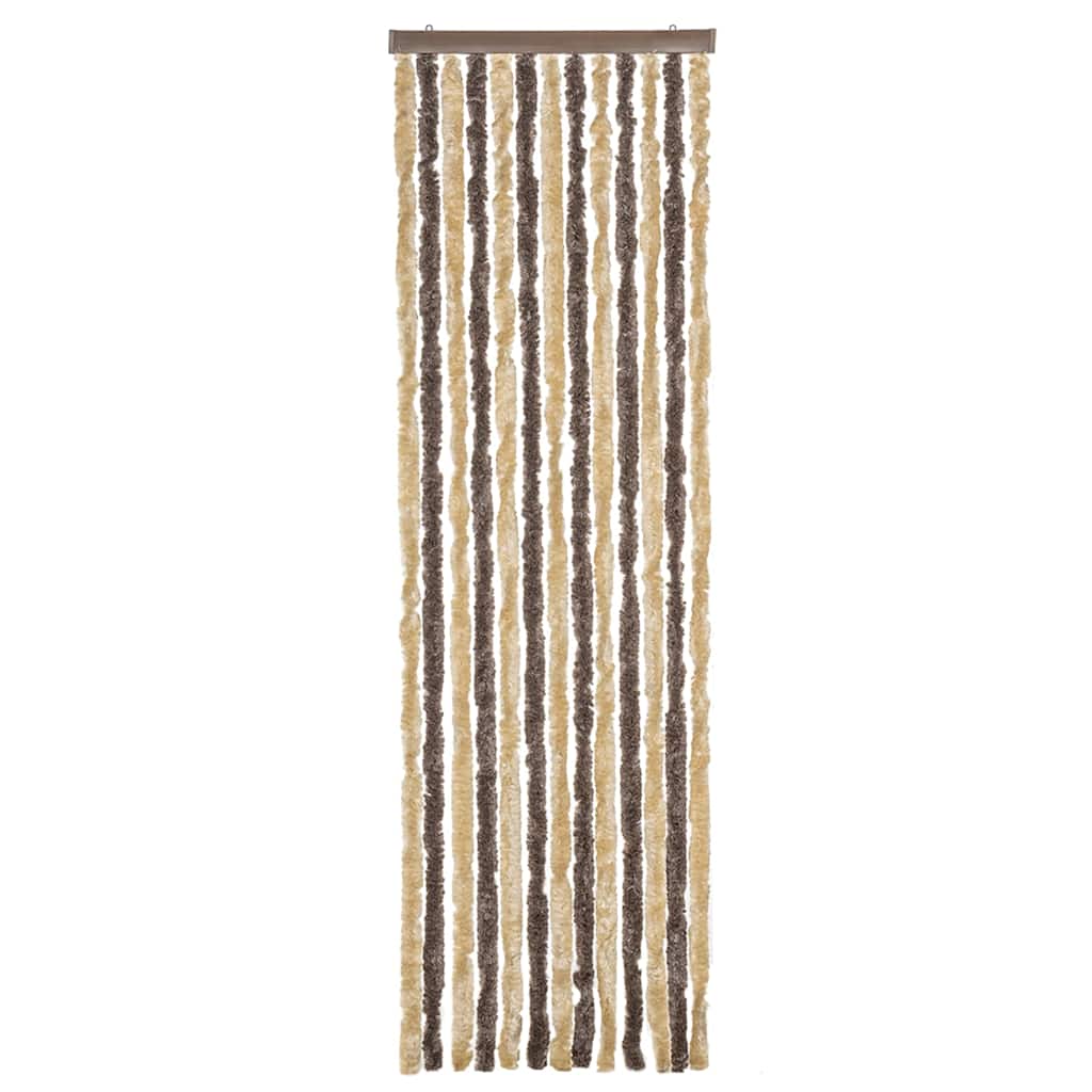 Vidaxx rideau anti-mouches 56x200 cm chenille marron foncé et beige